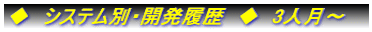 ◆　システム別・開発履歴　◆　3人月～